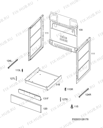 Взрыв-схема плиты (духовки) Electrolux EKI64900OK - Схема узла Housing 001